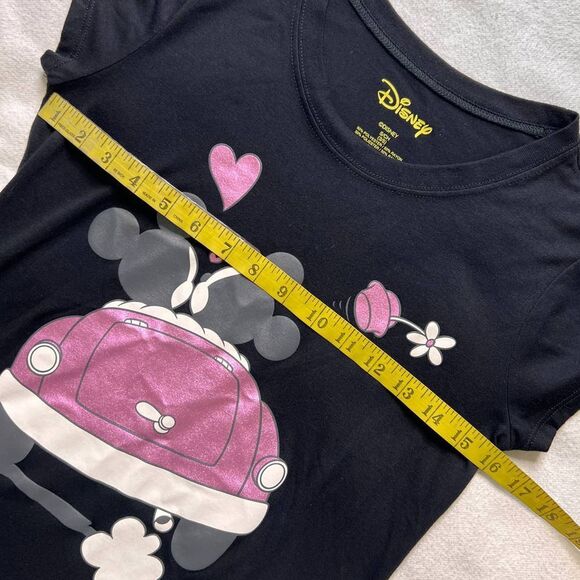 Disney Black/Pink/White Mickey/Minnie Graphic Short Sleeve T-Shirt- S - Picture 8 of 11